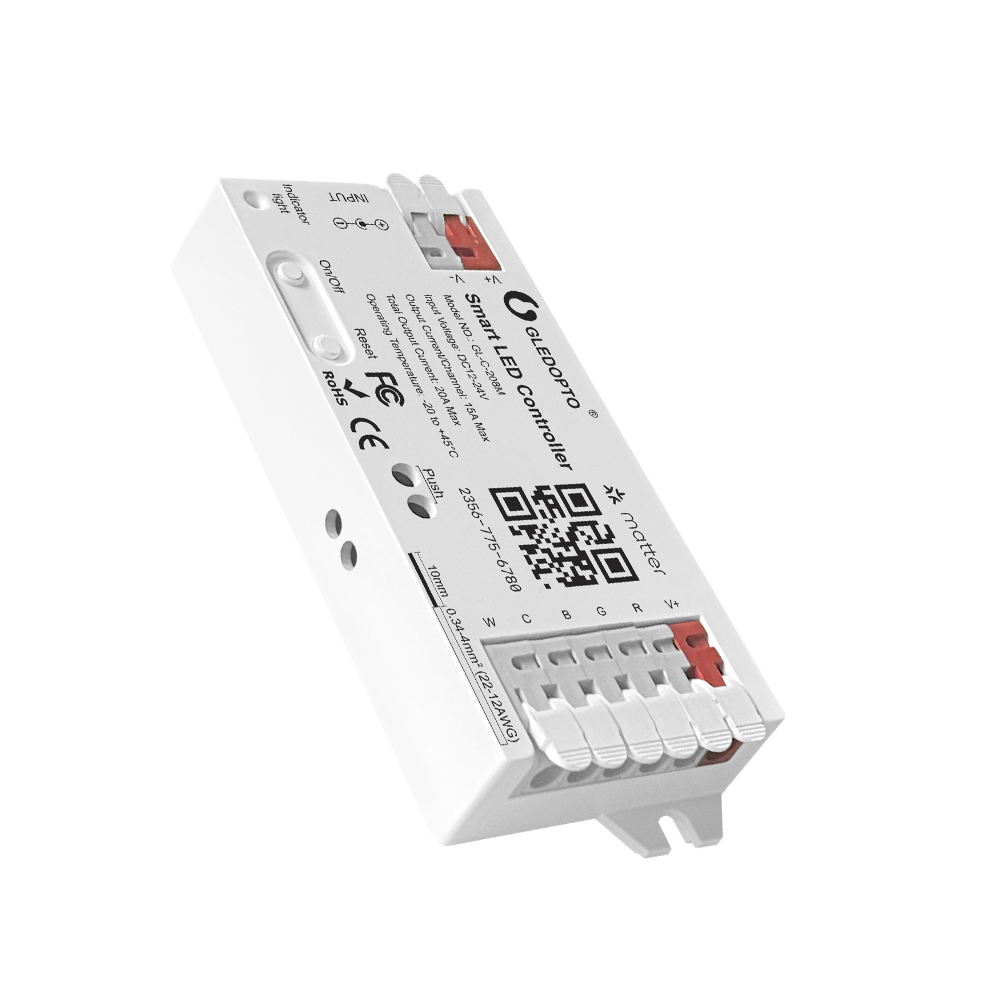 Gledopto RGB+CCT Matter Controller - 12V/24V, 12V (240W) 24V (480W)