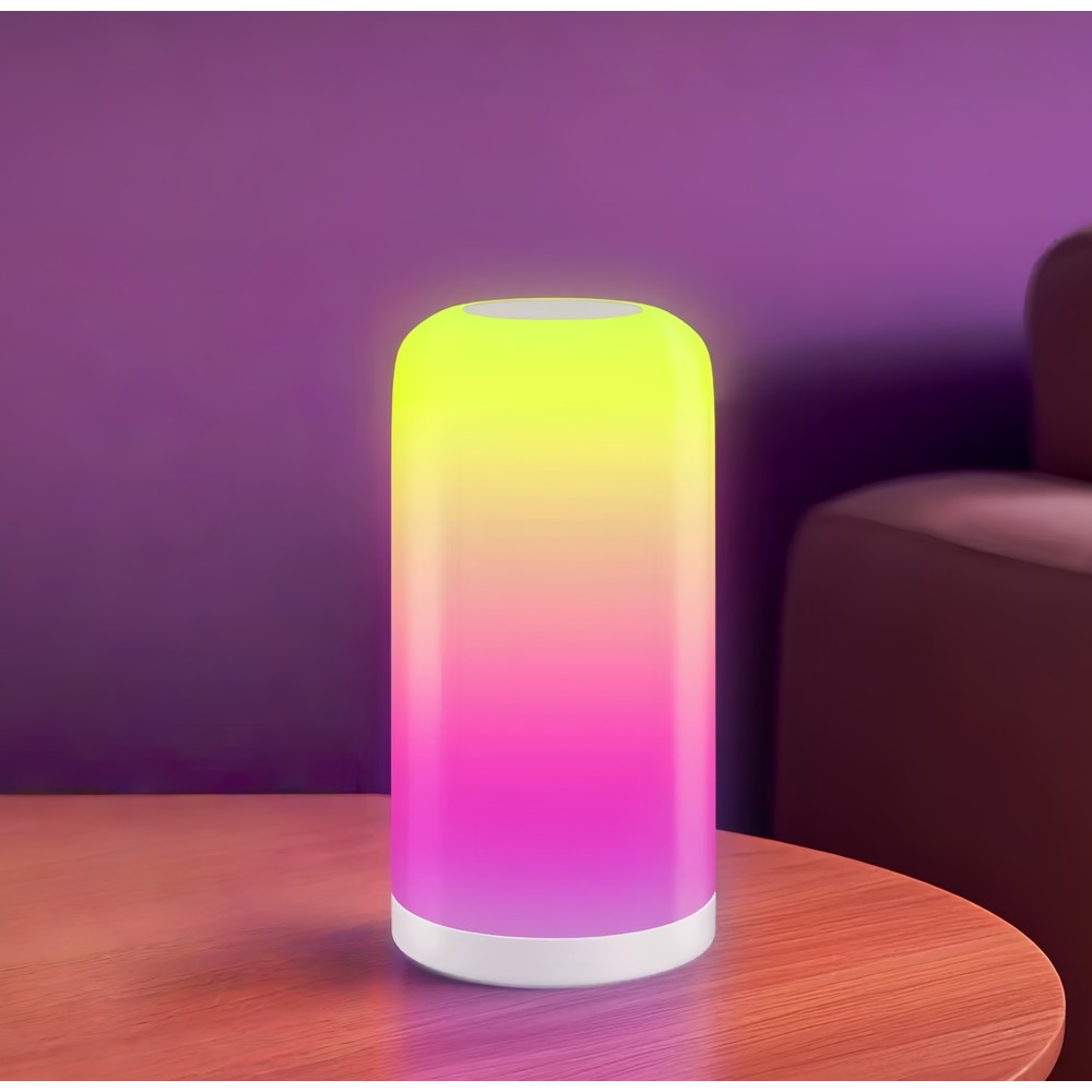 RGBIC+CCT LED bord/natlampe - Hvid, touch styring, IP20 indendørs - Dæmpbar : Dæmpbar, Kulør : RGB + CCT (Varm til Kold Hvid)