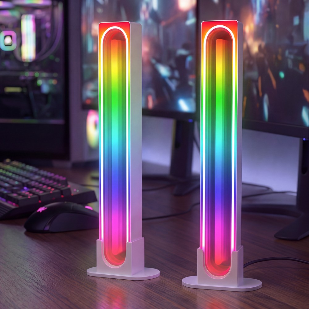 2 stk. RGBIC infinite ambient light bar hvid - 24cm, Bluetooth, 5W