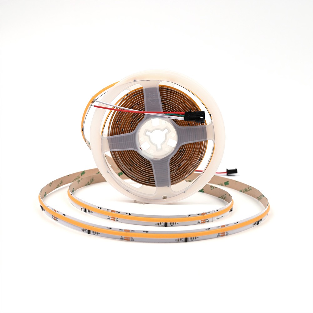 5m 12W/m COB LED strip IC løbelys/running - 24V DC, Løbelys, 120 LED pr. meter - Kulør : Varm