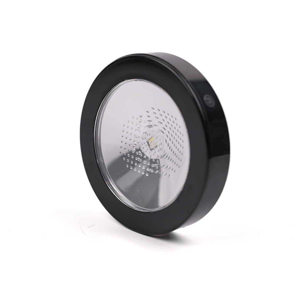 Opladelig RGB LED coaster - Sort, IP54 udendørs - Dæmpbar : Ikke dæmpbar, Kulør : RGB