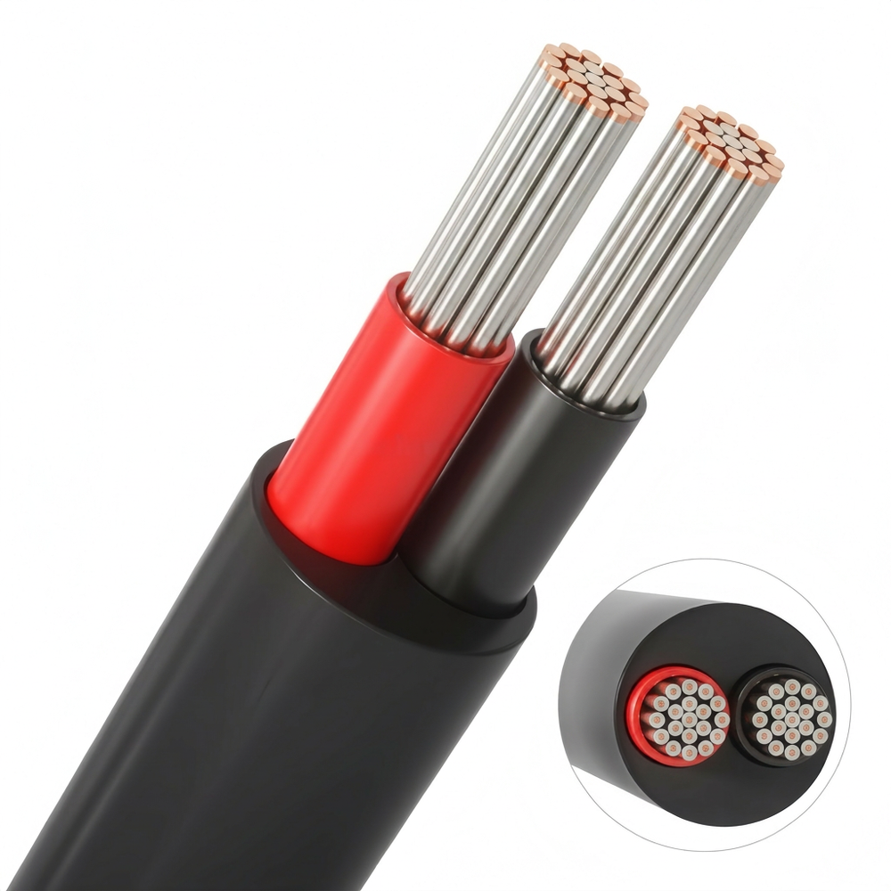 5m Kabel rød/sort, sort rund - 2x0,35mm ², 12V-24V, til LED strip