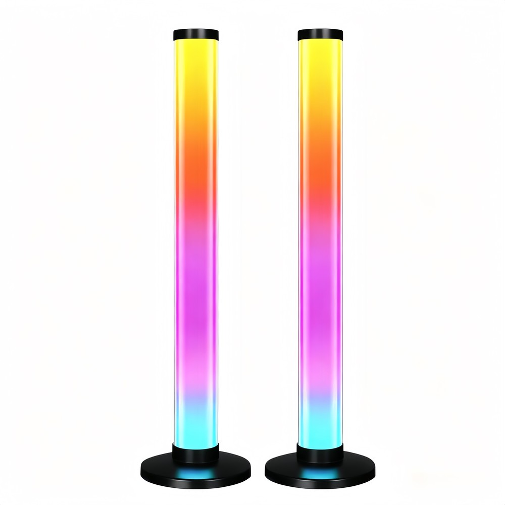 2 stk. ambient gamer bordlamper - RGB løbelys, 360° effekt, 42 cm