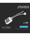 RGB+WW controller med fjernbetjening - Passer kun til RGB+WW strip, infrarød, 12V (96W), 24V (192W)