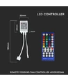 RGB+WW controller med fjernbetjening - Passer kun til RGB+WW strip, infrarød, 12V (96W), 24V (192W)
