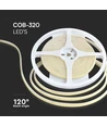 V-Tac 10W/m COB-LED strip - 5m, IP67, 320 LED pr. meter, 24V, COB LED