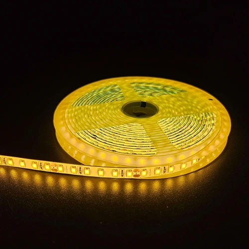 Gul 10W/m LED strip - 5m, 120 LED pr. meter, 24V, IP65