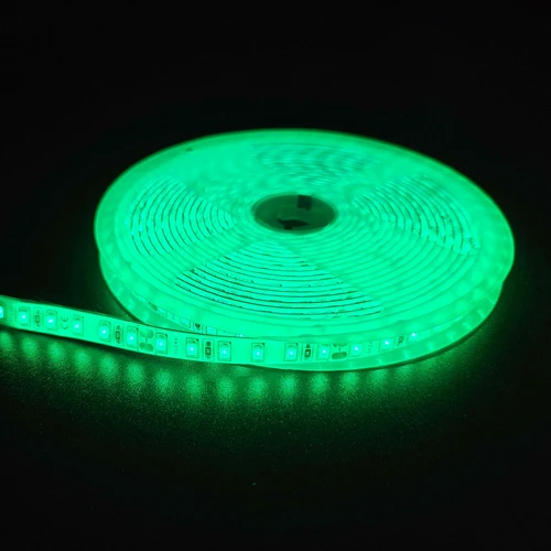 Grøn 10W/m LED strip - 5m, 120 LED pr. meter, 24V, IP65