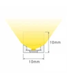 5m AnyCut Neon Flex 10x10 Rød LED strip - 8W/m, 12V, Ingen klippeafstand