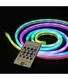 2,5m RGBIC Neon Flex komplet sæt - USB, Bluetooth app, fjernbetjening, inkl. montage, 7x15 neonflex