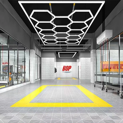 Hexagon LED 14 felter + ramme komplet sæt  - RA95, 591W, inklusiv strømtilslutning