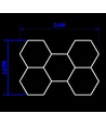 Hexagon LED 5 felter komplet sæt - RA95, 168W. inklusiv strømtilslutning