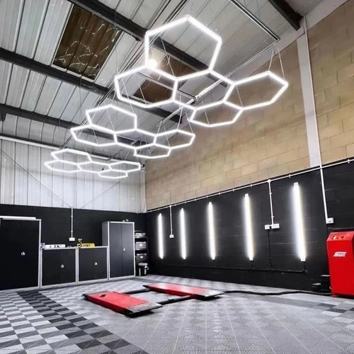 Hexagon LED 5 felter komplet sæt - RA95, 168W. inklusiv strømtilslutning