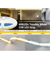 10W/m CCT COB-LED strip - 5m, IP20, 512 LED pr. meter, 24V, RA97