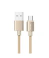 MicroUSB 1m stofkabel - Guld, microUSB til USB-A