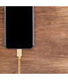 MicroUSB 1m stofkabel - Guld, microUSB til USB-A