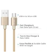 MicroUSB 1m stofkabel - Guld, microUSB til USB-A