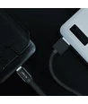MicroUSB kabel 1m sort - Bomuldsstof, MicroUSB til USB-A