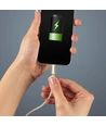 MicroUSB kabel 1m messingfarvet - Bomuldsstof, MicroUSB til USB-A
