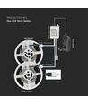 10m (2x5m) RGB strip sæt  - inkl. fjernbetjening og strømforsyning, 4,8W/m, IP20