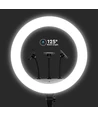 LED Ring light med stativ - 55W, Ø44cm, 3 telefonholdere, fjernbetjening, 3200K-5800K