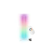 20 Watt hjørnelampe med RGB lys - Hvid, 140cm høj, styres med medfølgende fjernbetjening