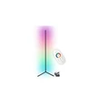20 Watt hjørnelampe med RGB lys - Sort, 140cm høj, styres med medfølgende fjernbetjening