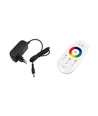 20 Watt hjørnelampe med RGB lys - Sort, 140cm høj, styres med medfølgende fjernbetjening