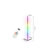 20 Watt hjørnelampe med RGB lys - Sort, 140cm høj, styres med medfølgende fjernbetjening
