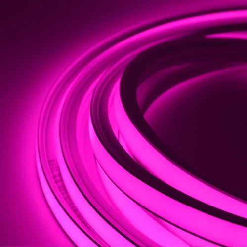 5m AnyCut Neon Flex 10x10 Lilla/Pink LED strip - 8W/m, 12V, Ingen klippeafstand
