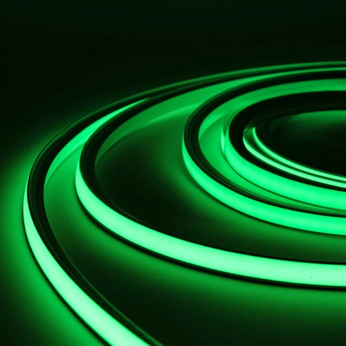 5m AnyCut Neon Flex 10x10 Grøn LED strip - 8W/m, 12V, Ingen klippeafstand