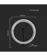 10W LED RINGLYS - 10 tommer, med bordstativ, 3200K-5500K