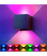 6W CUBIC RGB+CCT væglampe - IP65, Tuya Smart, WiFi, sort, firkantet, op/ned, justerbar, inde / ude, inkl. lyskilde