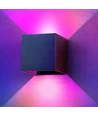 6W CUBIC RGB+CCT væglampe - IP65, Tuya Smart, sort, firkantet, op/ned, justerbar, inde / ude, inkl. lyskilde