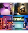 6W CUBIC RGB+CCT væglampe - IP65, Tuya Smart, WiFi, sort, firkantet, op/ned, justerbar, inde / ude, inkl. lyskilde