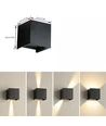 6W CUBIC RGB+CCT væglampe - IP65, Tuya Smart, WiFi, sort, firkantet, op/ned, justerbar, inde / ude, inkl. lyskilde