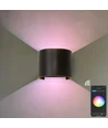 6W Væglampe - IP65, Rund, RGB + CCT Tuya, Sort, Op/ned, Justerbar, Inde / ude, Inkl. lyskilde