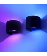 6W Væglampe - IP65, Rund, RGB + CCT Tuya, Sort, Op/ned, Justerbar, Inde / ude, Inkl. lyskilde