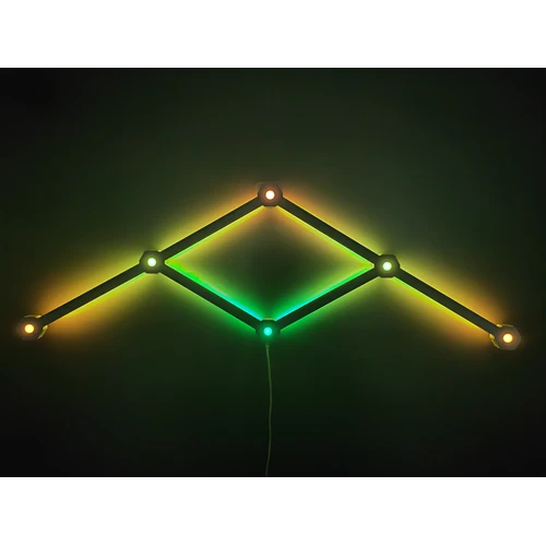 6 stk. Hexa-Light RGBIC komplet sæt - Vægmonteret, Bluetooth app, USB