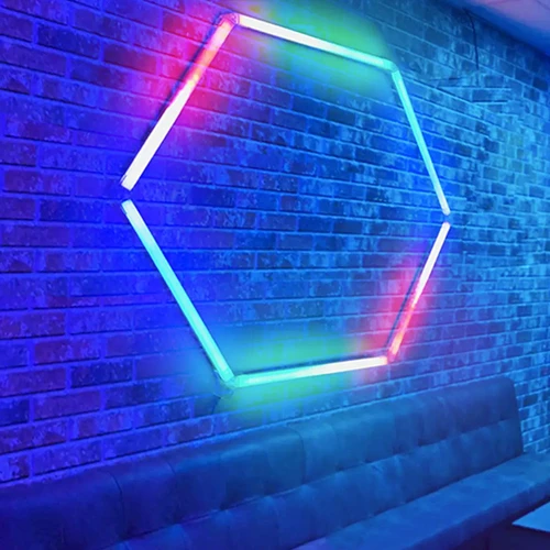 20W Hexagon RGBIC 1 felt komplet sæt - Inkl. bluetooth controller og strømforsyning