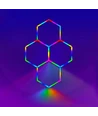 Hexagon RGBIC 4 felter komplet sæt - 64W. inklusiv bluetooth controller og strømforsyning