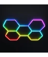 Hexagon RGBIC 5 felter komplet sæt - 80W. inklusiv bluetooth controller og strømforsyning