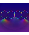 4 stk. Hexagon RGBIC komplet sæt 70W - Inkl. bluetooth controller og strømforsyning