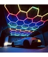 Hexagon RGBIC 4 felter komplet sæt - 64W. inklusiv bluetooth controller og strømforsyning