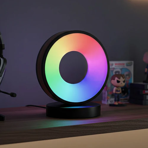 Cirkel RGBIC lampe - 18x15cm, Bluetooth, 5V USB