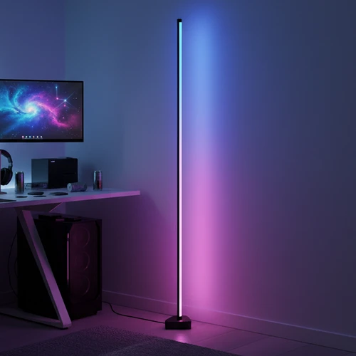 RGBIC+WW hjørnelampe - 146cm, Bluetooth app stying og RF fjernbetjening