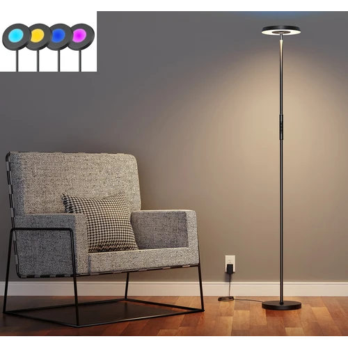 Wi-Fi Tuya/SmartLife LED Gulvlampe i RGB+CCT Farve - Sort