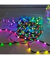 10m RGBIC LED lyskæde - 5V, IP20, 100 LED, grøn ledning, fjernbetjening + bluetooth, USB