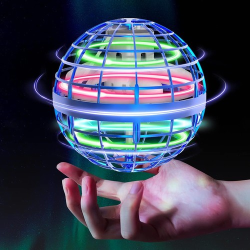 Hover Orb flyvende bold med RGB lys - Ø8,5 cm, blå, perfekt til børn og barnlige sjæle