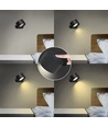 4,5W Genopladelig væglampe CCT - IP20, Rund, Mat sort, 360° roterbar, inkl. lyskilde og fjernbetjening